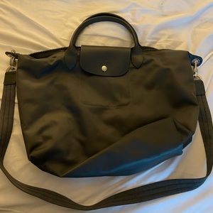 Longchamp Le Pliage Grey Tote with Strap